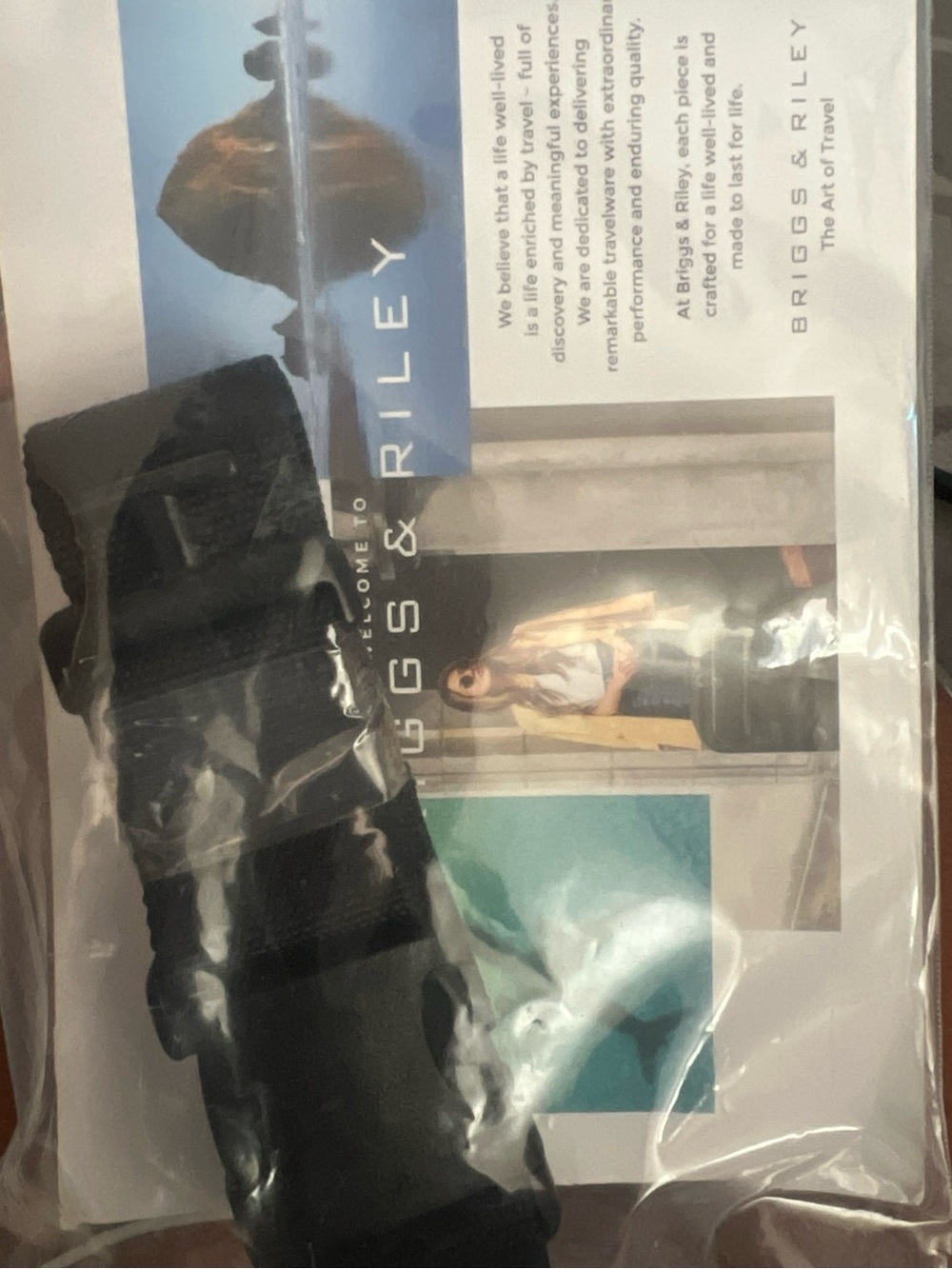 Briggs & Riley Black Adjustable Luggage Smartlink Strap W720 with Buckle